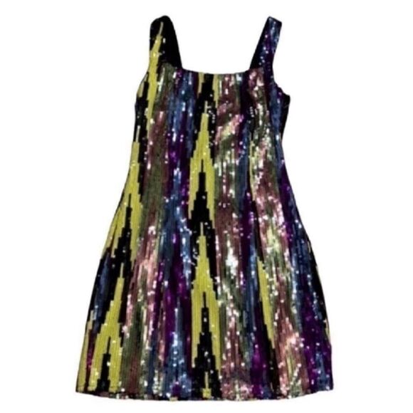 Aqua Sequin Multi-colored Body-con Dress (Size XS) - Picture 3 of 9